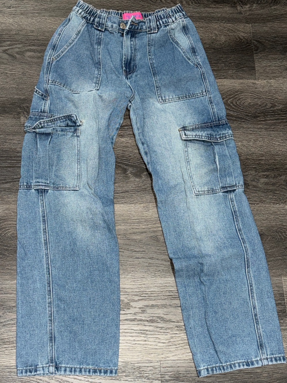 Kids Light Blue Cargo Jeans - Casual Utility Style